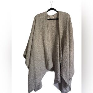 LOFT Cape Beige and White Soft Shawl Poncho Wrap Sweater